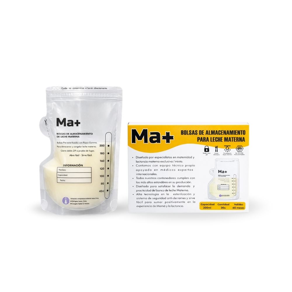 Bolsas de Almacenamiento Ma+ 200ml x30 para Leche Materna